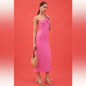 NEW Porridge Pink Twist Front Ribbed Maxi Dress Anthropologie